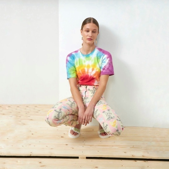 JC de Castelbajac Vintage 90’s Linen Cotton High Waist Pant Tiny Toon Babs Bunny - Picture 2 of 16